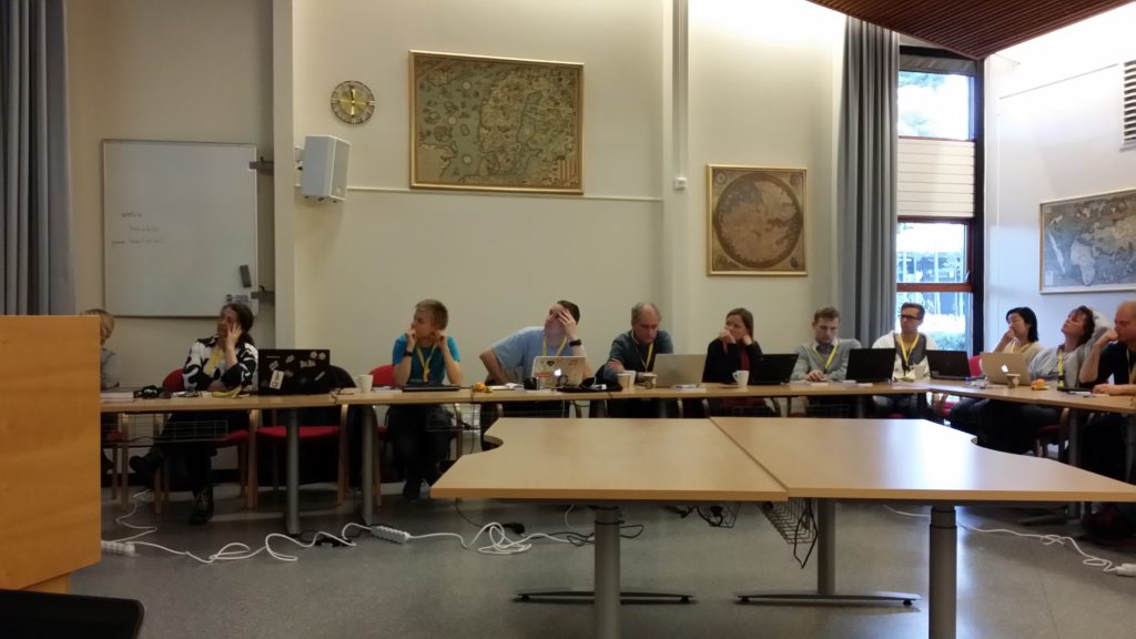 Nordic Open Geo Data Gathering participants at Norwegian mapping authority Kartverket's headquarters in Hønefoss, Norway